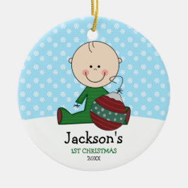 Cute Baby Boy 1 Kerstmis op maat Keramisch Ornament