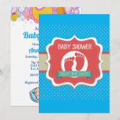 Cute Baby Boy Baby shower Kaart (Voorkant / Achterkant)
