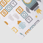 Cute Baby Boy Car en Speelgoed Pattern met naam Tissuepapier (Detail)