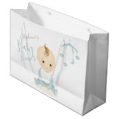 Cute Baby Boy en zijn mobiel Baby shower Groot Cadeauzakje (Voorkant Gekanteld)