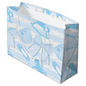 Cute Baby Boy Monogrammed Pattern Groot Cadeauzakje (Achterkant Gekanteld)