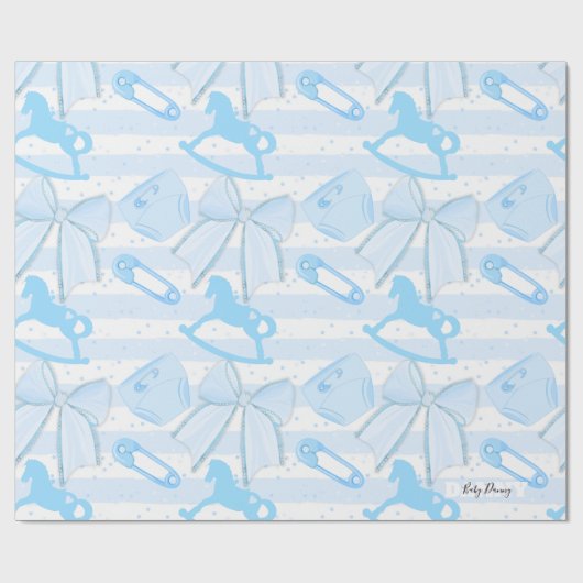Cute Baby Boy Pattern Cadeaupapier (Vlak)