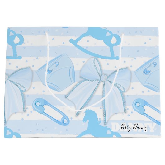 Cute Baby Boy Pattern Groot Cadeauzakje (Voorkant)