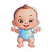 Cute Baby Boy Sticker (Voorkant)