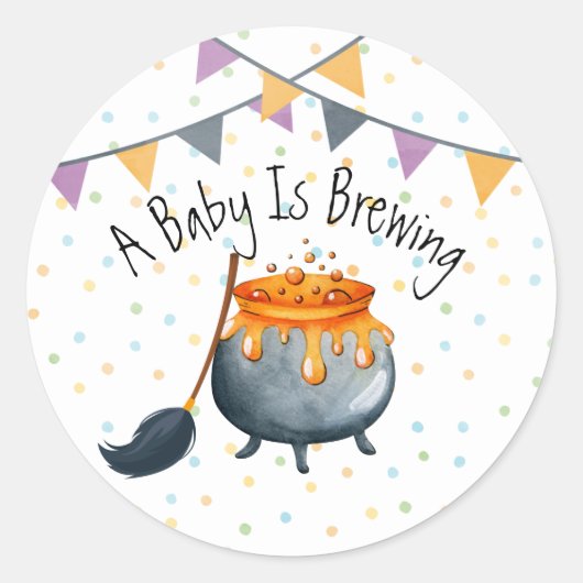 Cute Baby breekt halloween Baby shower Ronde Sticker (Voorkant)