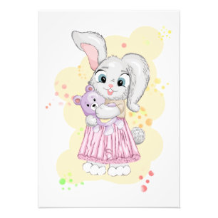 Cute baby bunny Baby Foto Afdruk
