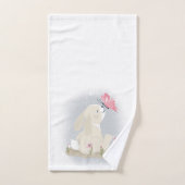 Cute baby Bunny en vlinder. Bad Handdoek (Handdoek)
