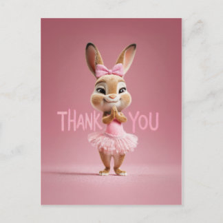 Cute Baby Bunny Girl in Pink Tutu Thank You Briefkaart