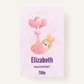 Cute Baby Bunny in een hartenbak Badge (Achterkant)