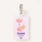 Cute Baby Bunny in een hartenbak Badge (Achterkant met clip)