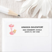 Cute Baby Bunny in een hartenbak Etiket (Insitu)