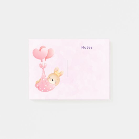 Cute Baby Bunny in een hartenbak Post-it® Notes (Voorkant)