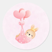 Cute Baby Bunny in een hartenbak Ronde Sticker (Voorkant)