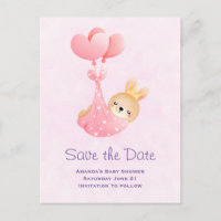 Cute Baby Bunny in een Heart Blanket Save the Date