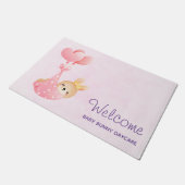 Cute Baby Bunny in Heart Blanket Welcome Deurmat (Schuin)
