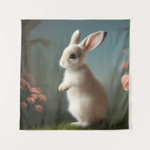 Cute Baby Bunny Portrait Wandkleed