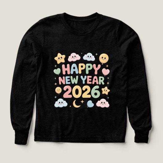 Cute Baby Cartoon New Year 2026 Illustration (Motif recto)