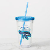 Cute baby cartoon zee  acryl drinkbeker (Achterkant)