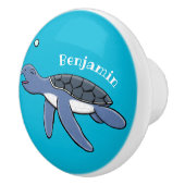 Cute baby cartoon zee  keramische knop (Rechts)