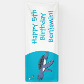 Cute baby cartoon zee  spandoek (Verticaal)