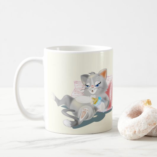 Cute Baby Cat Mug - Personnalisable (Avec donut)
