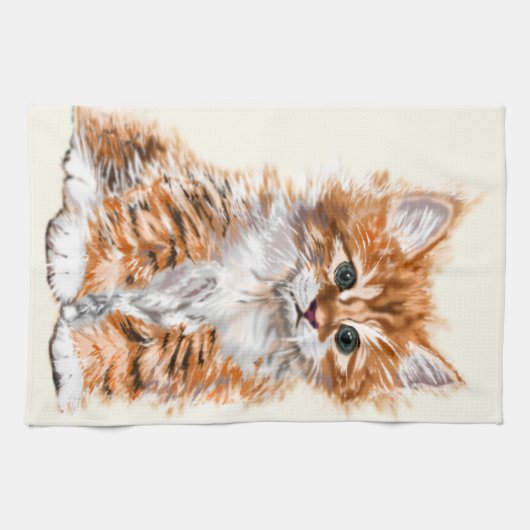 Cute Baby Chat Serviette de cuisine (Horizontal)