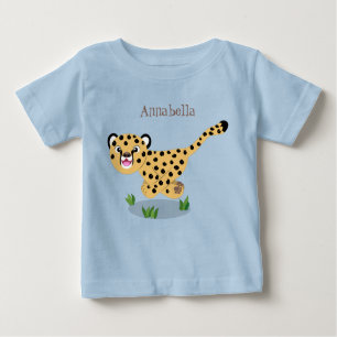 Cute baby cheetah draaiende cartoon illustratie