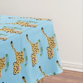 Cute baby cheetah draaiende cartoon illustratie tafelkleed (Voorbeeld)