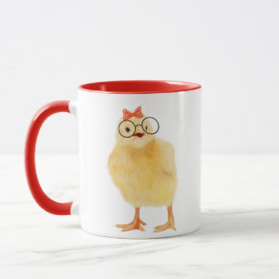 Cute Baby Chick met bril Mok