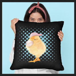 Cute Baby Chick Pink Bubblegum Kussen