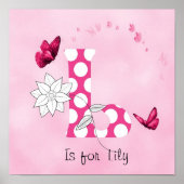 Cute Baby Child Personalized Name L is for Poster (Voorkant)