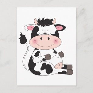 Cute Baby Cow Cartoon Briefkaart