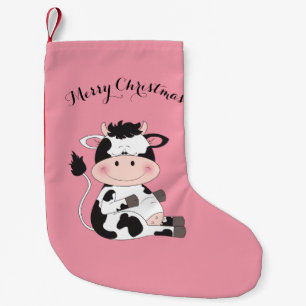 Cute Baby Cow Cartoon Kleine Kerstsok