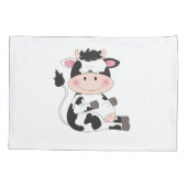 Cute Baby Cow Cartoon Kussensloop (Achterkant)