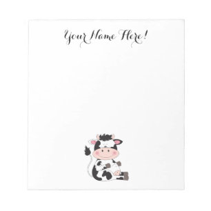 Cute Baby Cow Cartoon Notitieblok