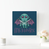 Cute Baby Cthulhu Little Monster Vierkante Klok (Huis)