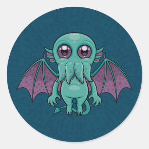 Cute Baby Cthulhu Monster Ronde Sticker