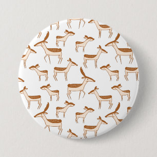 Cute Baby Deer and Family Ronde Button 7,6 Cm