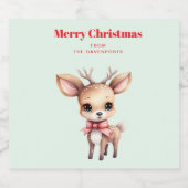 Cute Baby Deer Cartoon Illustration Bier Etiket (Enkel label)