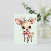 Cute Baby Deer Cartoon Illustration Briefkaart (Staand voorkant)