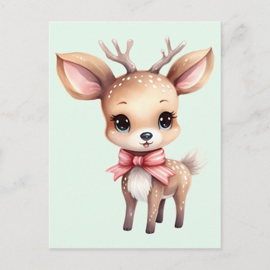 Cute Baby Deer Cartoon Illustration Briefkaart (Voorkant)