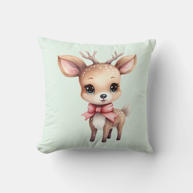  Cute Baby Deer Cartoon Illustration Kussen (Voorkant)