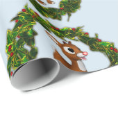 Cute Baby Deer Kerstmis Cadeaupapier (Rol Hoek)