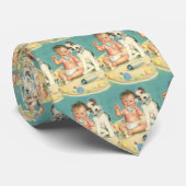 Cute Baby die op Puppy Dog van de Telefoon spreek Stropdas (Opgerold)