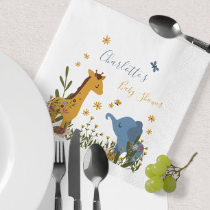 Cute Baby Dieren Bloemen Baby Shower Servet