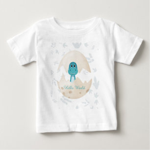 Cute Baby Dinosaur Barst Uit Hello World