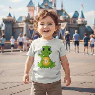 Cute Baby Dinosaur Bitcoin Crypto Grafische Peuter