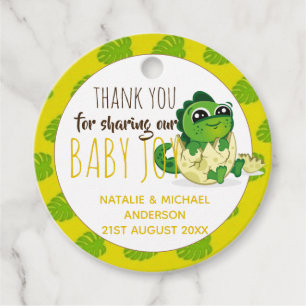 Cute Baby Dinosaur Hatching Shower Party Jurassic Bedankjes Labels