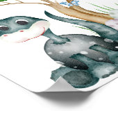 Cute Baby Dinosaur met z'n kleine brokjes Poster (Hoek)