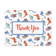 Cute Baby Dinosaur Pattern Gepersonaliseerd Dank u